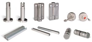 Herrajes de acero inoxidable y aluminio para las cabinas y separadores de fenólico Herrajes estándar para cabinas de fenólico