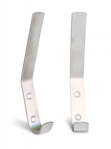 Perchas para cabinas de fenólico. Perchas de acero inoxidable.