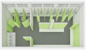 Equipamiento con fenólico color VERDE LIMA. Equipamiento con fenólico.